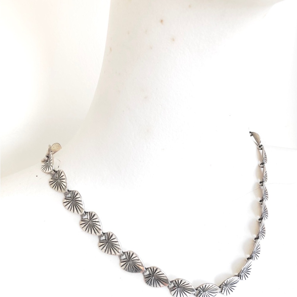 Vintage Silver Danecraft Leaf Link Necklace
